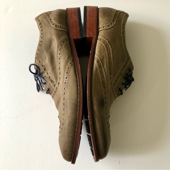 Cole Haan Men\'s Nike Air Colton Olive Taupe Distressed Leather Wingtip Oxfords main image 7